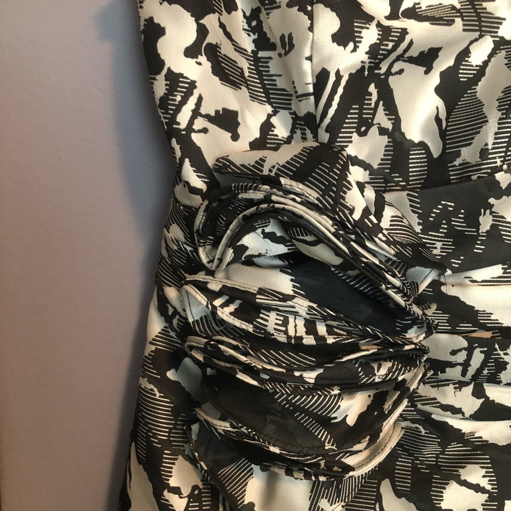 Black + White Strapless Dress